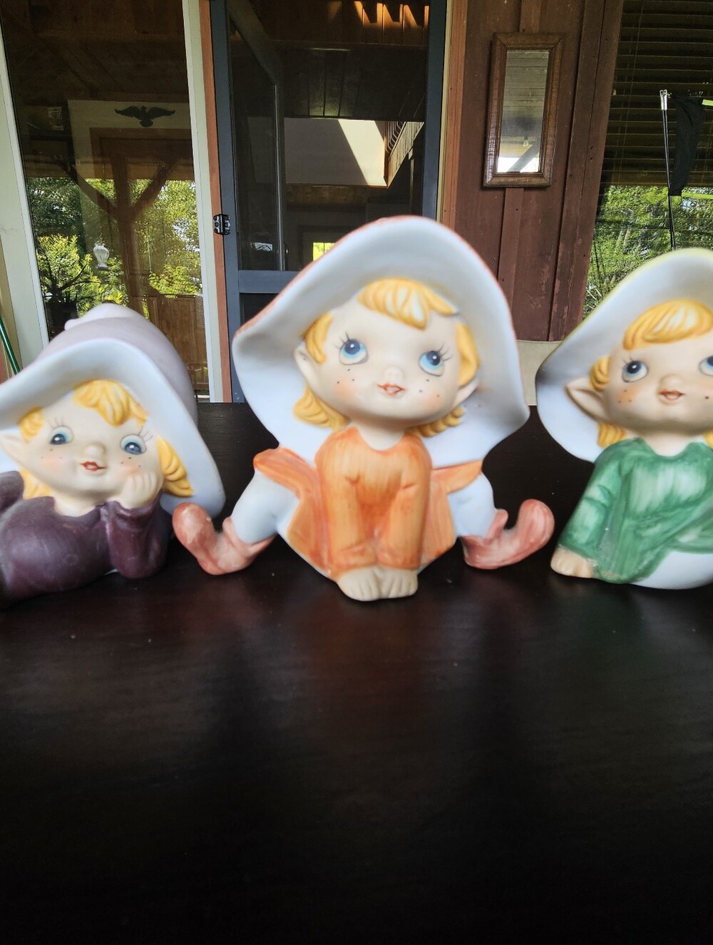 Vintage Ceramic Pixie Elf Set Of 3